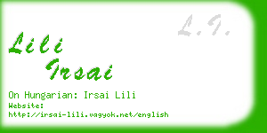 lili irsai business card